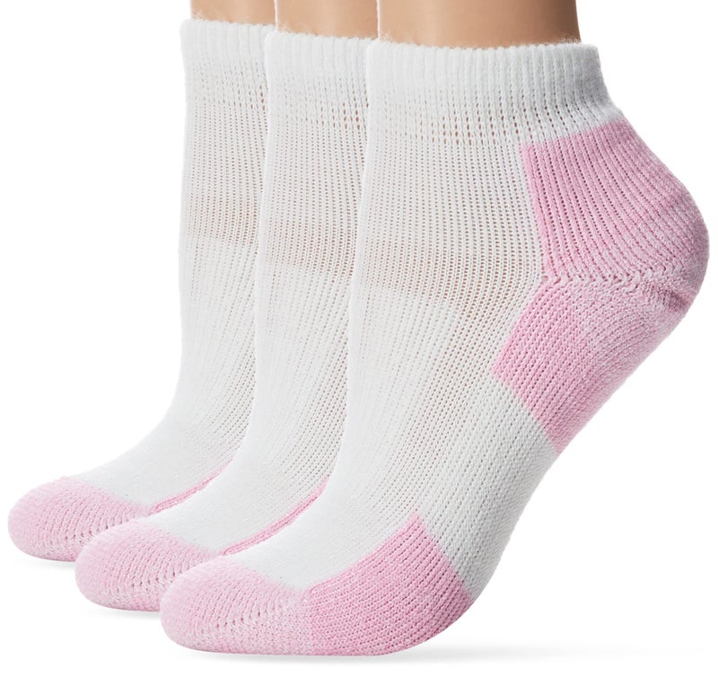 Thorlos Women's DWMXW Walking Thick Padded Ankle Sock, Pink (3 Pack), Large - Image 1